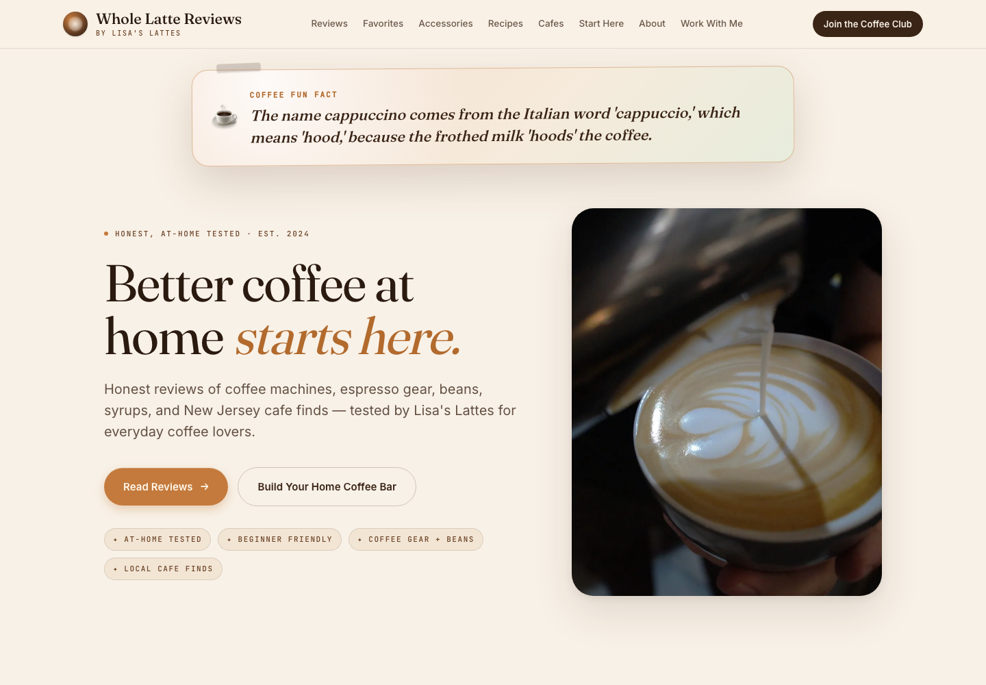 Whole Latte Reviews site preview